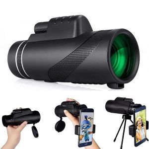 T&eacute;lescope monoculaire HD 40 60 grossissement 10x &eacute;tanche avec support pour smartphone et tr&eacute;pied - Occasion