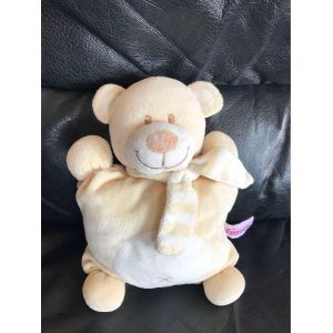 Ours Pommette Doudou Beige Écharpe Semi Plat 22cm - Occasion