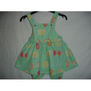 Salopette-Jupe (Courte) Vert-Pomme Camaïeu 12m - Occasion