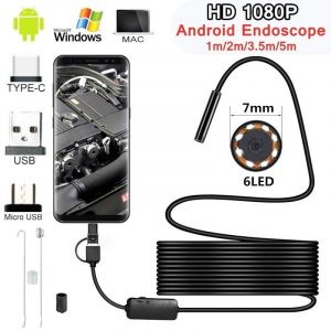 Caméra endoscopique professionnelle 7,0 mm Endoscope USB HD 1080P - 1 m - Occasion