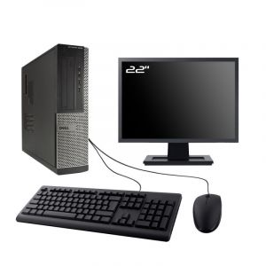 PC Dell Optiplex 3010 DT Ecran 22" Intel I5-3470 RAM 8Go SSD 2To W10 Wifi - Occasion