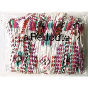 Chèche La Redoute Multicolore Blanc Rose Turquoise Marron Orange Motif Géométrique Aztèque Neuf - Occasion
