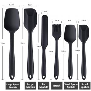 Ensemble De Spatules En Silicone Antiadh&eacute;sives,Cr&egrave;me R&eacute;sistante &Agrave; La Chaleur,Cuill&egrave;re Grattoir Brosse Avec Noyau En Acier Inoxydable,Ustensiles De Cuisine 1-6 Pi&egrave;ces - Occasion