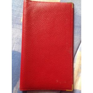 Porte Chéquier Guyue Croûte De Cuir Rouge - Occasion