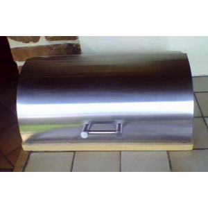 Boite &Agrave; Pain - Bread Box Avec Planche &Agrave; D&eacute;couper En Bois - Paget London Model Z17006 - Ouverture Rouleau ,Trous D a&eacute;ration Au Dos- 39x28 Cm Environ - Occasion