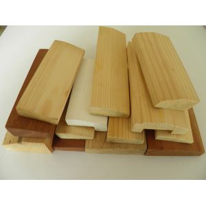 Paire de Sabots, Socles en Sipo acajou de 140x50x24à16mm pour habillage de Bati Huisserie de Porte plinthe Stylobathe Chambranle - Occasion