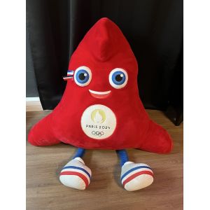&Eacute;norme peluche &laquo; Phryge &raquo; mascotte Jeux Olympiques Paris 2024 - Occasion