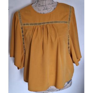 Blouse Couleur Moutarde À Manches 3/4 Chauve-Souris - Occasion