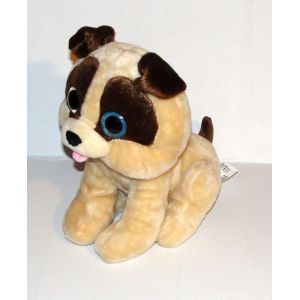 Peluche Chien Carlin Zd Trading Sonore Parlant - Peluche Chiot Beige Marron Yeux Pailletés Lumineux - Occasion