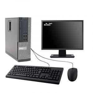 PC Dell Optiplex 7010 SFF Ecran 22" Intel I5-3470 RAM 16Go SSD 2To W10 Wifi - Occasion