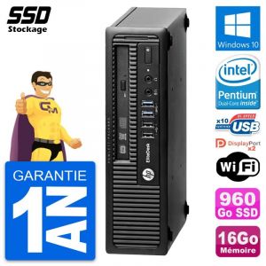 Mini PC HP EliteDesk 800 G1 USDT Intel G3220 RAM 16Go SSD 960Go Windows 10 Wifi - Occasion