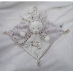 Doudou Peluche Plat Carr&eacute; Ours Simba Toys Benelux Mon Doudou Lapin Marron Blanc Chin&eacute; Laline Nature Nicotoy - Occasion