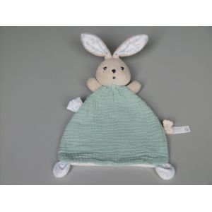 Doudou Lapin Plat Bleu Vert Blanc Colombes Kaloo - Occasion