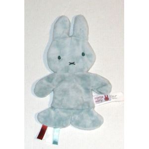 doudou lapin plat bleu vert pastel miffy tiamo - Occasion