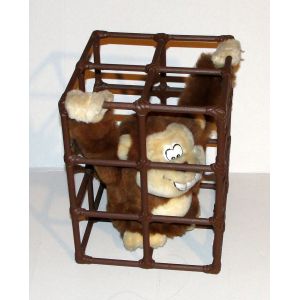 Peluche Singe En Cage Effets Vibrant Trendmasters - Doudou Singe Animé Ideal Vintage 1993 - Occasion