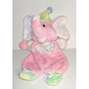 Peluche Elephant Nounours Salopette Rose Range Pyjama Vintage 55 Cm - Occasion