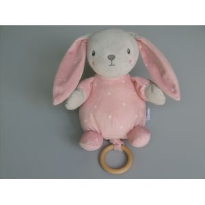 Doudou Lapin Musical Gris Rose Étoiles Blanches Simba Toys - Occasion