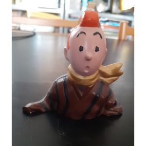 🌟 Mini Figurine Buste De Tintin En R&eacute;sine &iquest; 10 Cm 🌟 - Occasion