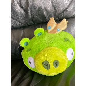 Peluche ANGRY BIRDS : Cochon VERT, 25 cm, VELOURS - King Pig - Occasion