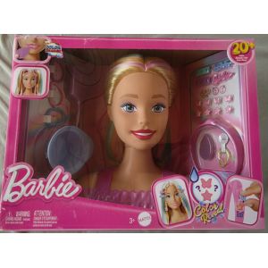 Barbie Tête à Coiffer Color Reveal avec cheveux blonds et plus de 20 accessoires - Occasion
