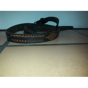 Ceinture Cuir Tressé Marron Mexicaine 110 Cm Style Amérique Du Sud Boucle Acier Mixte Homme Femme Sangle De Tour De Taille Accessoire Vestimentaire - Occasion