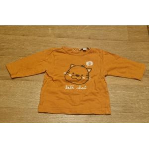 T-Shirt Manches Longues Gar&ccedil;on Orange Kimbaloo Taille 3 Mois - Occasion