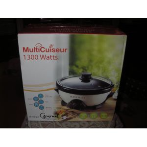 Multicuiseur 1300 Watts De Marque Gourmet Par Keenox, Maxi Contenance : 3,5 L, Revêtement Anti-Adhésif, Thermostat 5 Positions, Couvercle En Verre Trempé Résistant Avec Buse Vapeur, Bouton Isolant ... - Occasion