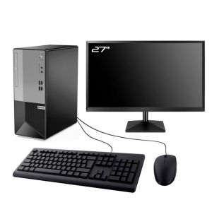 PC Tour Lenovo V50T Ecran 27" i5-10400 16Go RAM DDR4 SSD 480Go W11 Pro - Occasion