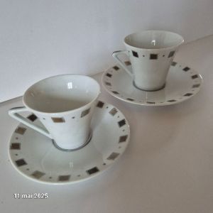 Lot De 2 Tasses Et 1 Soucoupe, Philippe Deshoulières New Caviar - Occasion
