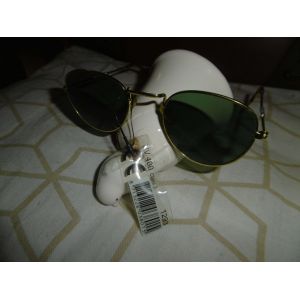 Lunette De Soleil Monture Cerclée Fine Doré Taille Unique Verres Ovales Bleutés Protection Uv 400 Farbel 1293 - Occasion