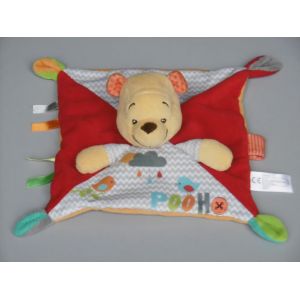 Doudou Winnie Pooh plat Disney Nicotoy rouge orange oiseau - Occasion