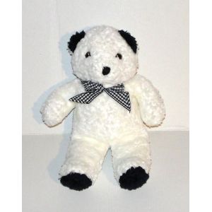 Peluche Ours Blanc Et Noir Viktig Ikea Pelage Style Mouton - Doudou Ours Ikea 30 Cm - Occasion