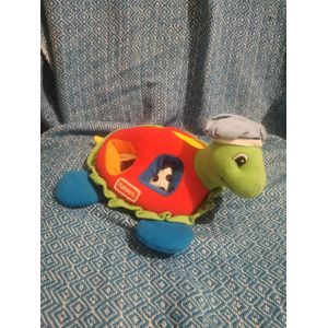 Doudou Peluche Tortue Formes Beret Rouge Vert Bleu Playskool Vintage - Occasion