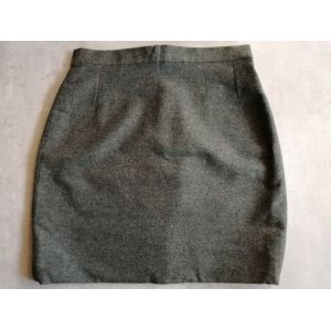 Jupe Droite Marron En Lainage Taille 36 Faite Main - Occasion