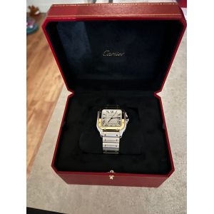 Montre Santos Grand Mod&egrave;le Acier Et Or - Cartier. - Occasion