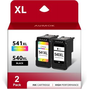 Remanufactured PG-540XL CL-541XL Compatible Ink Cartridges for Canon 540 541 XL for Pixma TS5150 TS5151 MG4250 MG3650S MG3600 MX475 MX455 (1 Black & 1 Tri-Colour) - Occasion