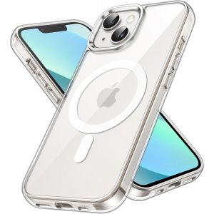 Coque Magn&eacute;tique pour iPhone 13 6,1 Pouces Compatible avec MagSafe Recharge sans Fil, &Eacute;tui Housse de T&eacute;l&eacute;phone Antichoc, Dos Transparente Anti-Rayures (Transparente) - Occasion