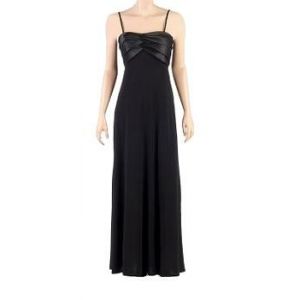 Robe Fourreau De Soiree Coktail Camaïeu Longue Noire Bustier Satin Plis Avec Ou Sans Fines Bretelles Noir Chic Elegant Ceremonie T 40/42 Tenue Du Soir Mariage Reveillon Decollete - Occasion