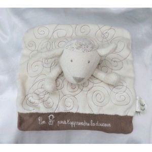 Doudou Mouton Plat Blanc Marron Taupe Spirales Pour T&#39;Apprendre La Douceur Okaidi Obaibi - Occasion