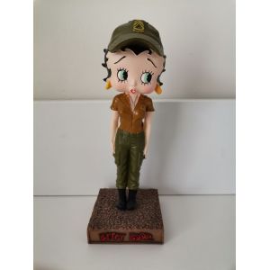 Figurine Betty Boop Militaire En Résine Peinte - Occasion