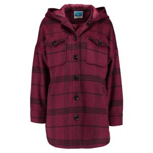 Twintip - Veste Parka Blouson &Agrave; Capuche Mi-Saison 87 Cm Carreaux Rouge Bordeaux & Noir Style Liquette De Bucheron - Occasion