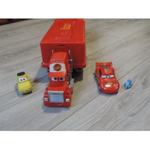 DISNEY CARS : MACK LE CAMION, FLASH, LA VOITURE DE COURSE, LUIGI ET GUIDO - Occasion