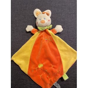 Lapin Mots D Enfants Doudou Plat Jaune Orange - Occasion