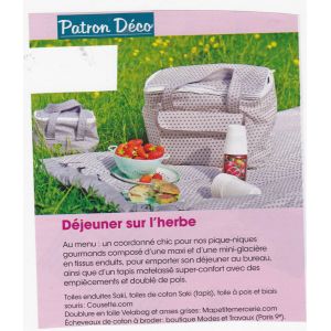 Patron Couture D&eacute;coration Modes Et Travaux : Glaci&egrave;res Et Tapis De Pique-Nique - Occasion