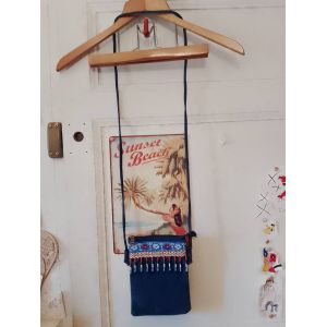 petit sac &agrave; bandouli&egrave;re Baba cool bleu/multicolore. - Occasion