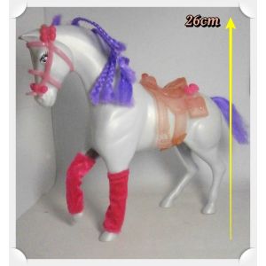Série barbie - cheval gris crinière violette - 2002 - Occasion