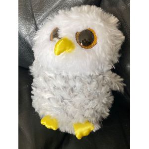 Peluche Doudou Chouette Grise Et Blanche Bec Jaune Pied Jaune Ty 16cm - Occasion