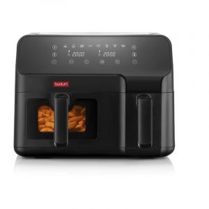 FRITEUSE &Eacute;LECTRIQUE A AIR PULS&Eacute; - BODUM - MELIOR - DOUBLE COMPARTIMENT 3,2 L ET 5,1 L - 2 700 W - NOIR - Occasion