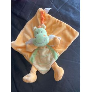 DOUDOU PLAT DRAGON NICOTOY ORANGE VERT 21 CM - Occasion
