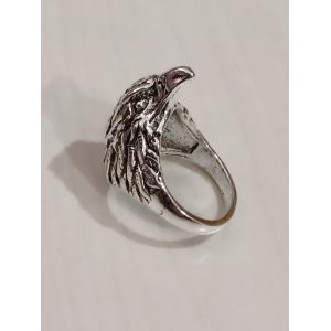 Bague Métal Argenté,Tête D'aigle ,Taille 20.38 Mm - Occasion